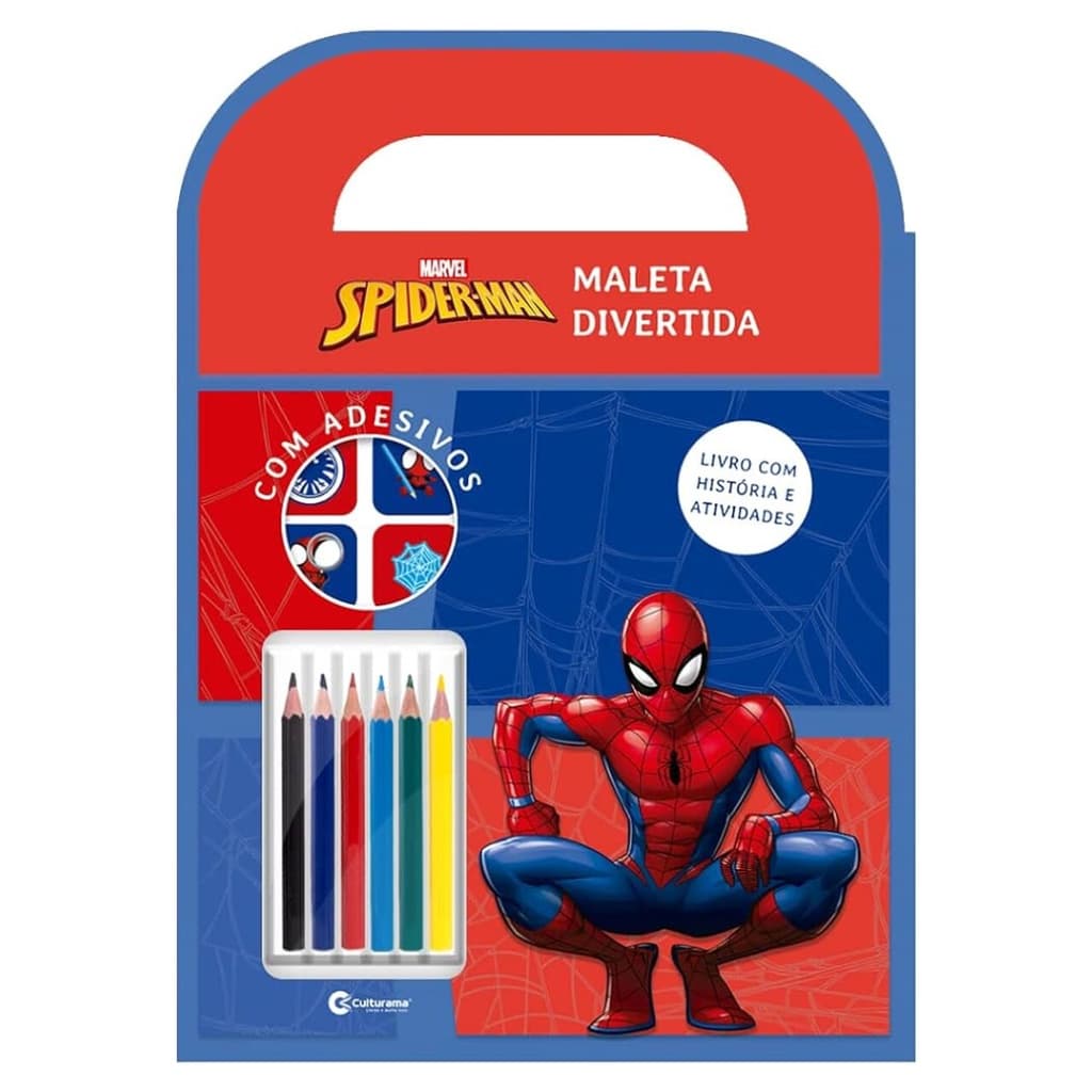 Maleta Divertida Para Colorir Homem Aranha CULTURAMA - C/ Lápis Faber Castell