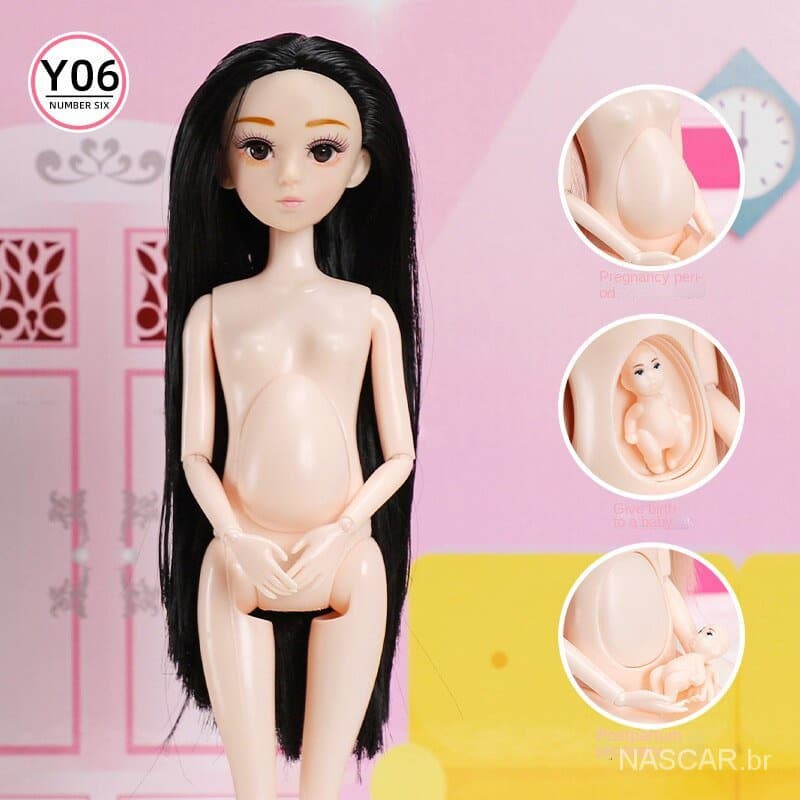 [DIY] 30cm barriga boneca grávida 3D olho real longos cílios multi conjunta grávida boneca menina brinquedo