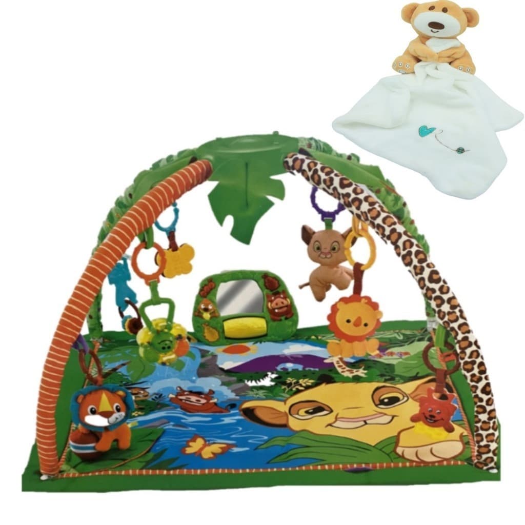 Tapete Atividade Ginásio Selva Bebê Mobile  + Naninha Bebê