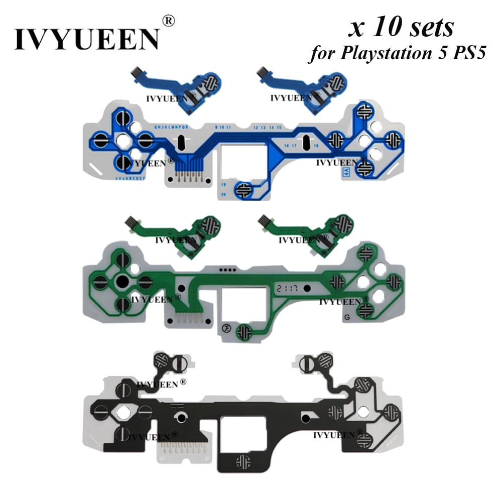 IVYUEEN 1-10 Conjuntos De Filme Condutor Original Para PlayStation 5 Dualsense PS5 Controlador Fita Cabo Flexível