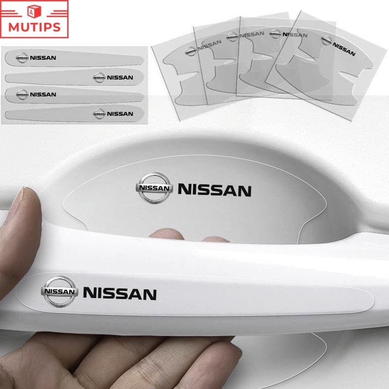 Nissan 8Pcs Porta De Carro Maçaneta Protetora Transparente Autocolante De Anti-Riscos Autocolantes Para Versa Kicks Tiida March Sentra Livina gtr