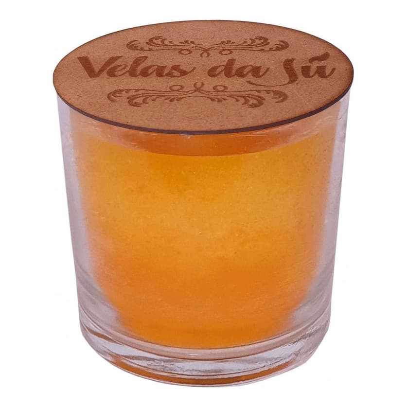 Vela Aromatica Perfumada De Mel Com Tampa De Madeira