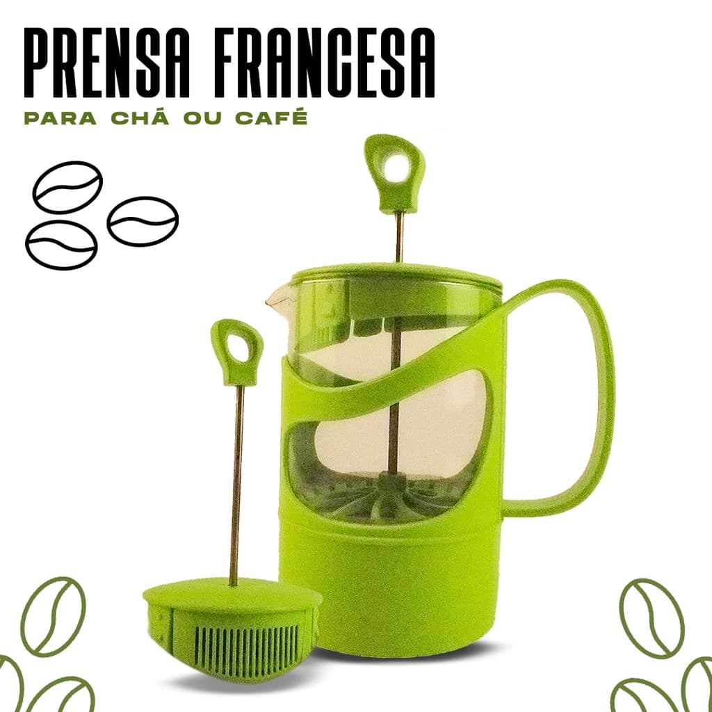 Cafeteira Prensa Francesa Cremeira Em Vidro e Plástico 660ml