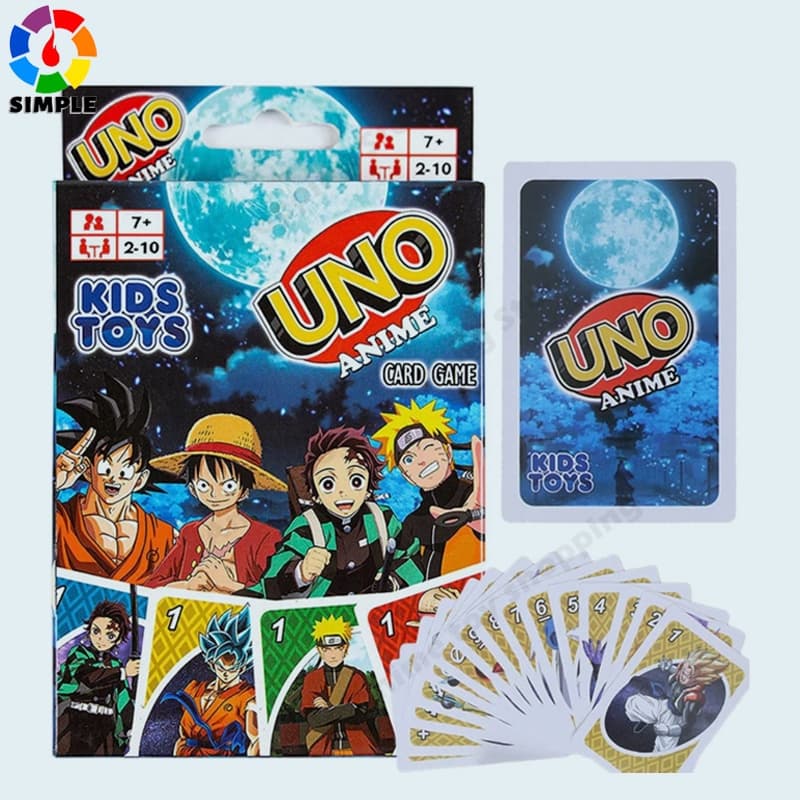 Mattel Anime UNO jogo de cartas novo único Naruto Dragon Ball Demon Killer