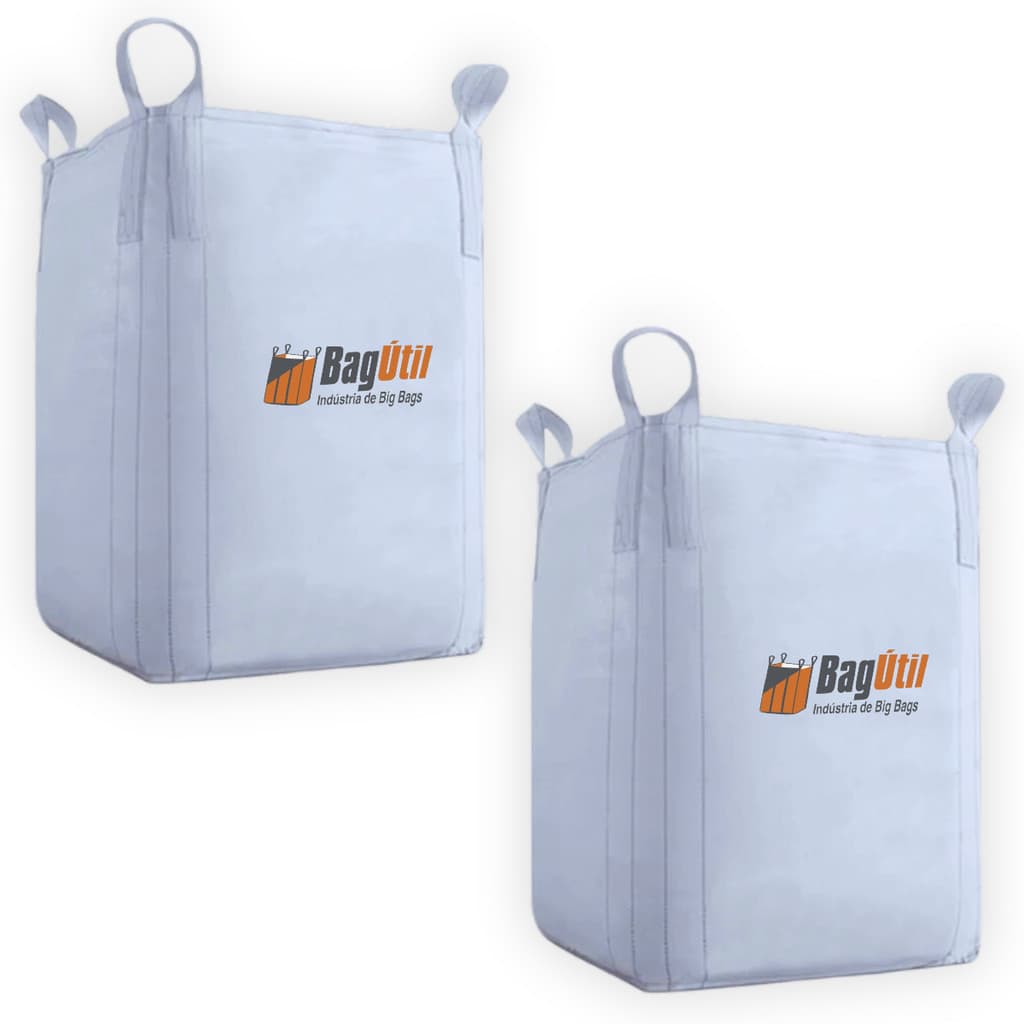 Saco Big Bag 2 unidades Reforçado Resistente 1000kg 1m³ 90x90x120 cm Reciclagem Ensacar Jardinagem