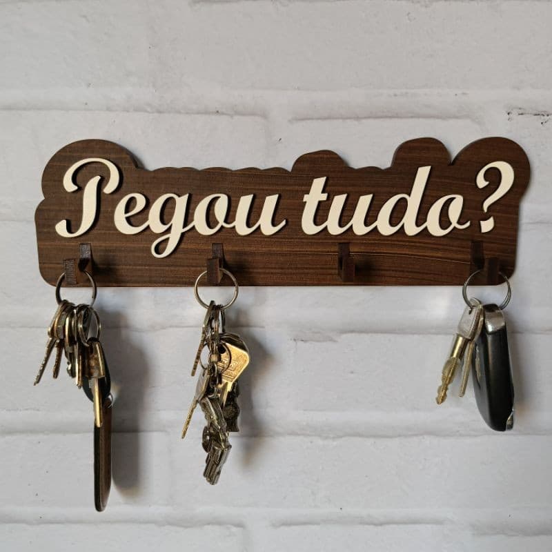 Porta Chaves Decoração de Parede 100% MDF pegou tudo?