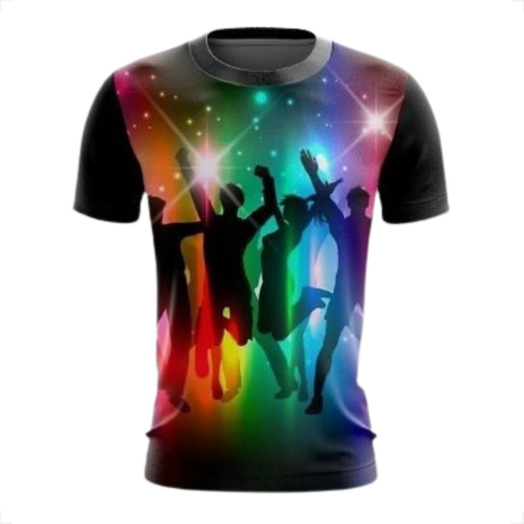 Camiseta Flash Back Anos 70 80 90 Frente e Costas Gola Preta Adulto Infantil