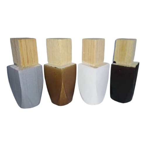 Pés De Madeira Para Guarda Roupas Kit C/ 8 Mais Parafusos