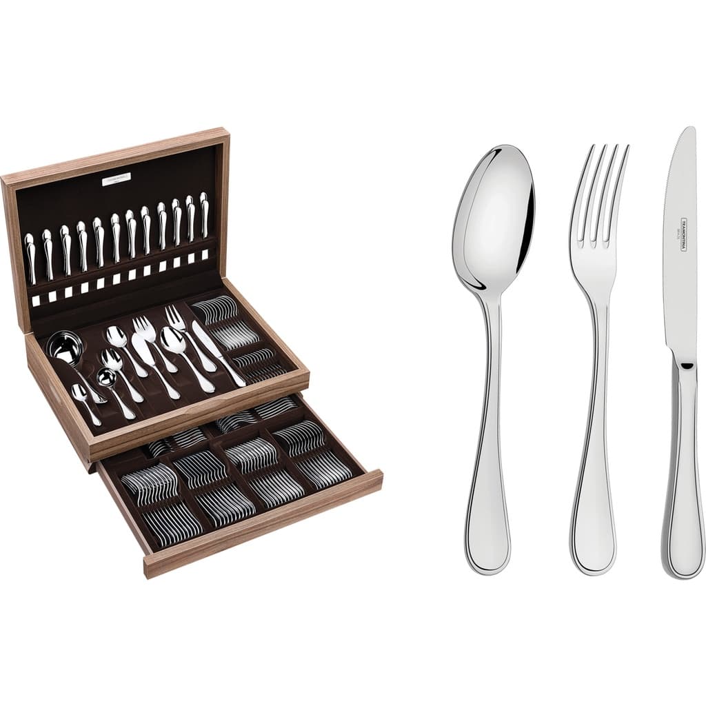 Faqueiro Tramontina Aço Inox C/ Estojo Firenze 130 Pç