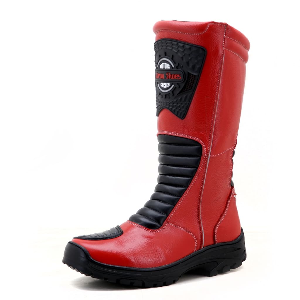 Bota motociclista, de couro impermeável (Chuva), cores, 430
