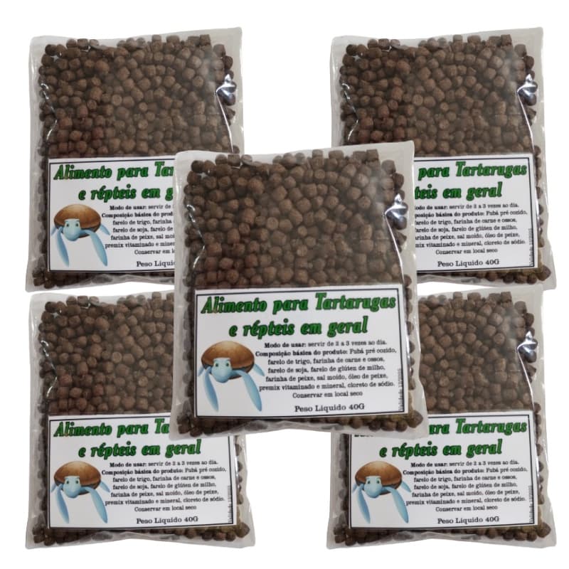 Alimento para Tartaruga ou Reptéis em Geral 40gr - Kit com 5 unidades