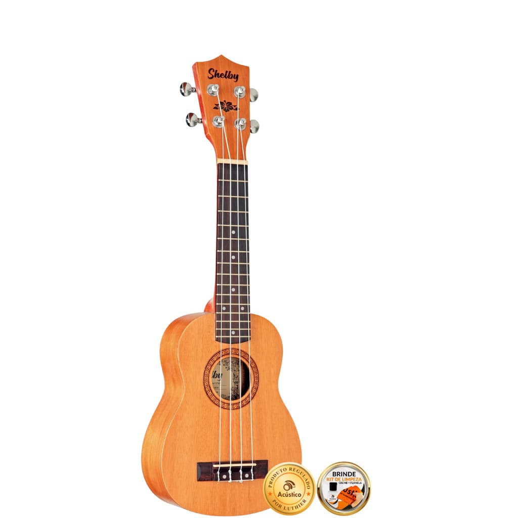 Ukulele Soprano Acústico Shelby Profissional Em Mogno