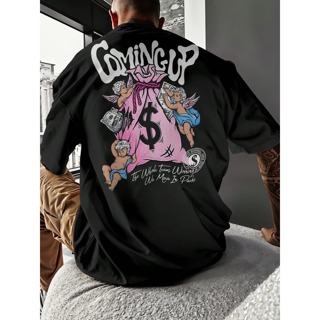 Camisa Camiseta Estampada Urso Anjo Dollar Money Streetwear 100% Algodão