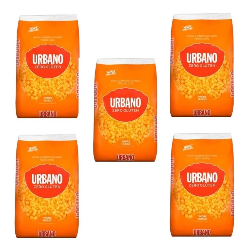 Kit 5 unid Macarrão de Arroz Parafuso Sem Glúten Urbano 500g