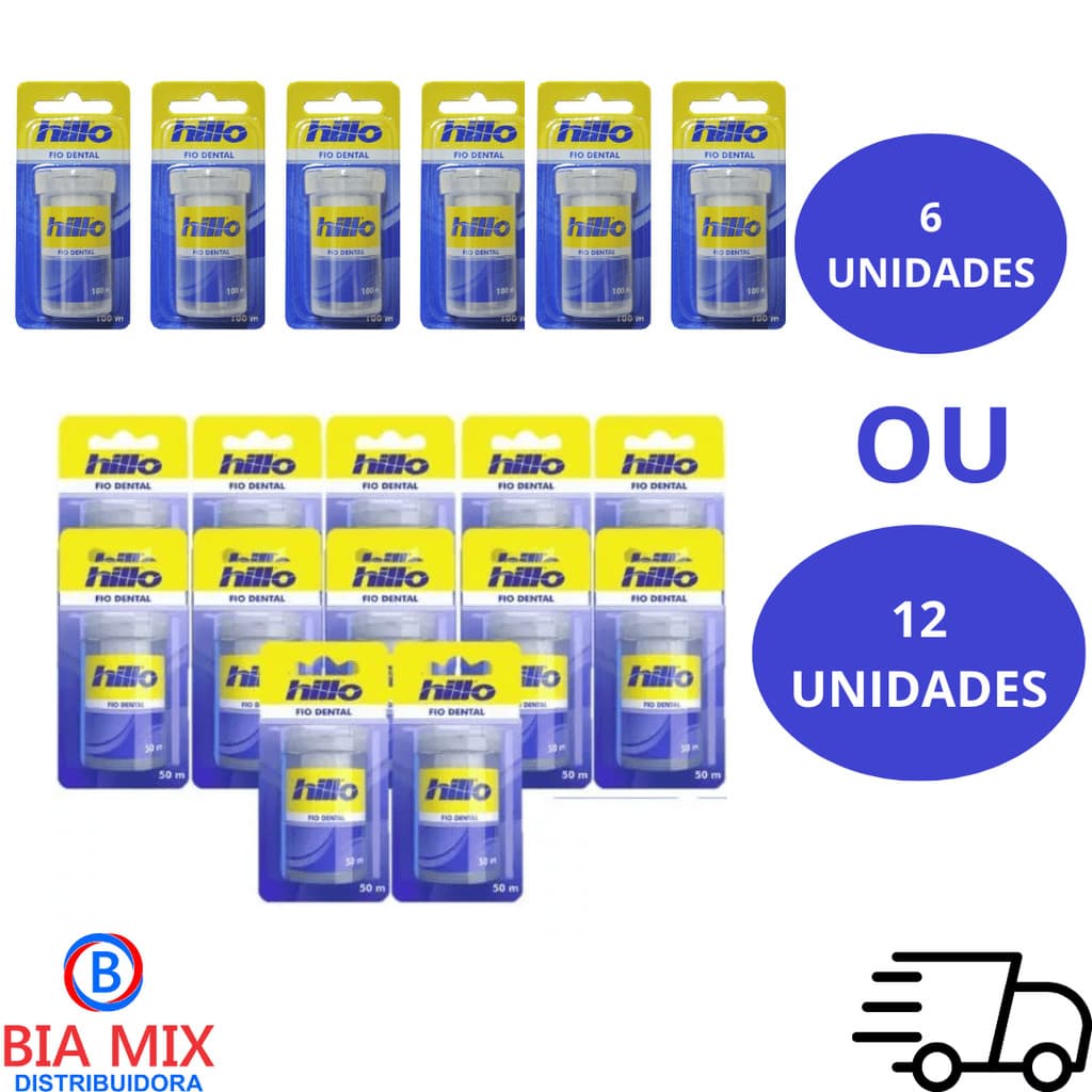 Kit Fio Dental 100 metros Hillo - Melhor Preço do Brasil