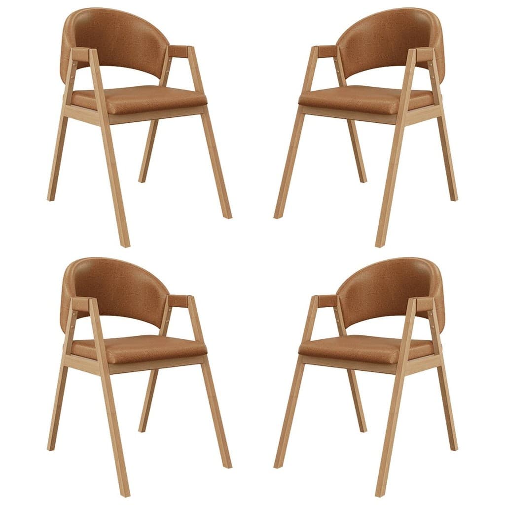 Kit 4 Cadeiras Mesa Jantar Suellen Versátil Reforçada Corino