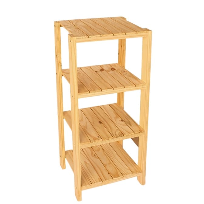 Estante Multiuso com 4 Prateleiras de Madeira Pinus 40x40