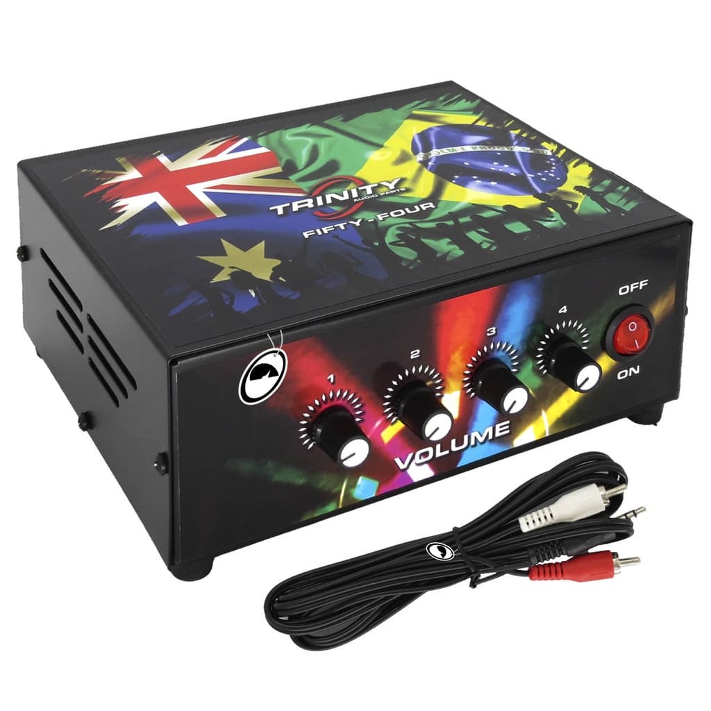 Amplificador de Mesa Trinity Fifty Four 200W RMS 4 Canais - Ideal Para Som de Igrejas Lojas Casa