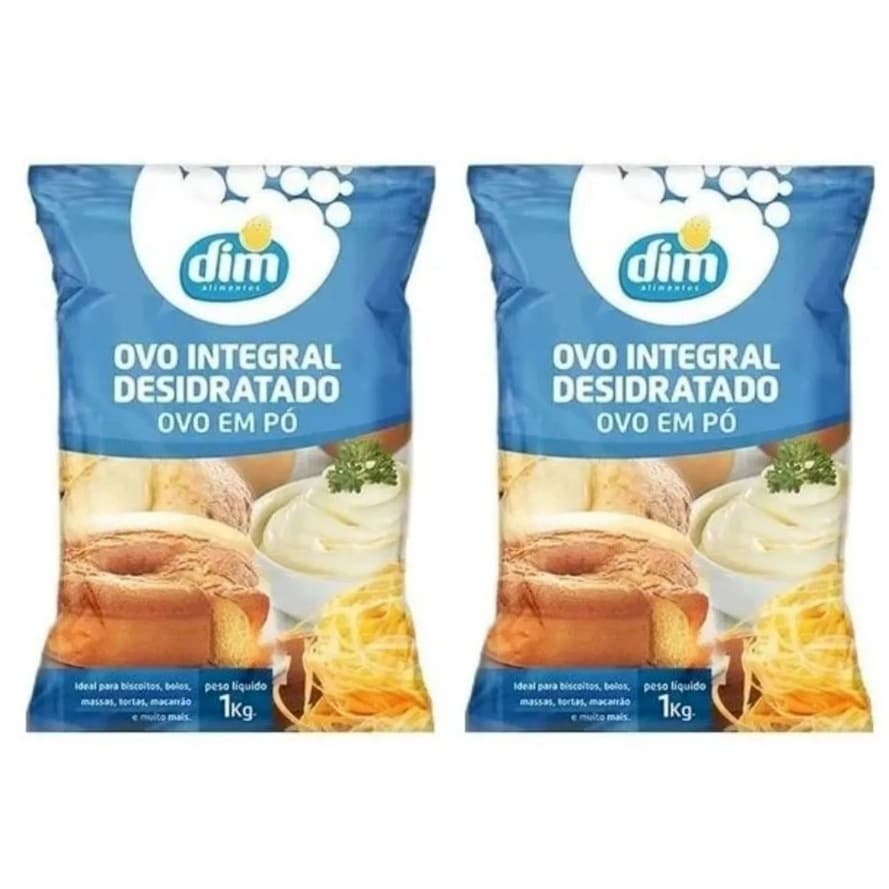 combo 2 pacotes Ovo Integral Pasteurizado Desidratado DIM 1 KG