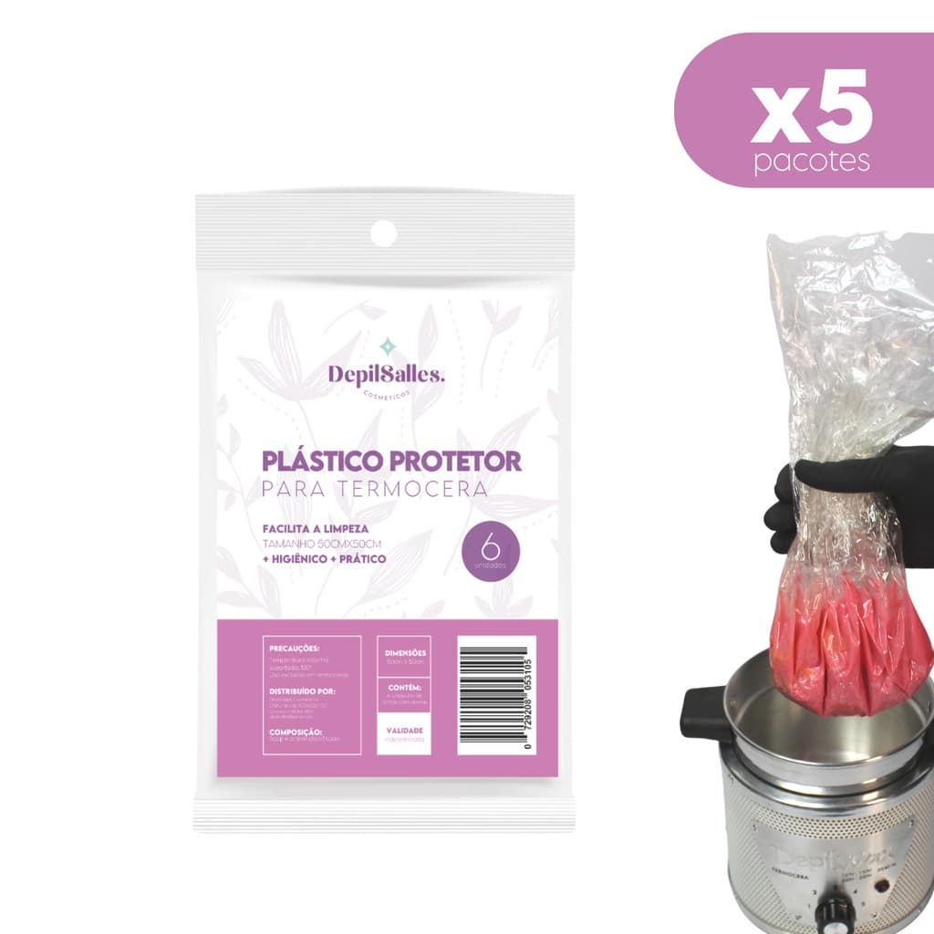 Kit Plastico Protetor P/ Termocera Depilsalles - 6 Pacotes