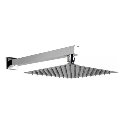 Ducha Chuveiro Inox 304 Quadrado 20x20 Com Braço Quadrado 40 Cm