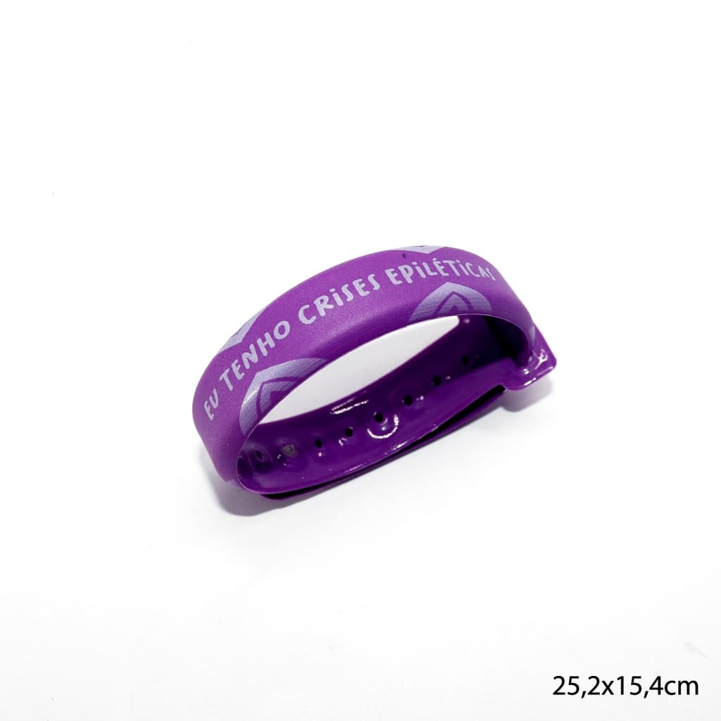 PULSEIRA BRACELETE DE IDENTIFICAÇÃO DE CRISES EPILÉTICAS AJUSTAVEL COM PINO REGULAVEL - NAO PERSONALIZAVEL