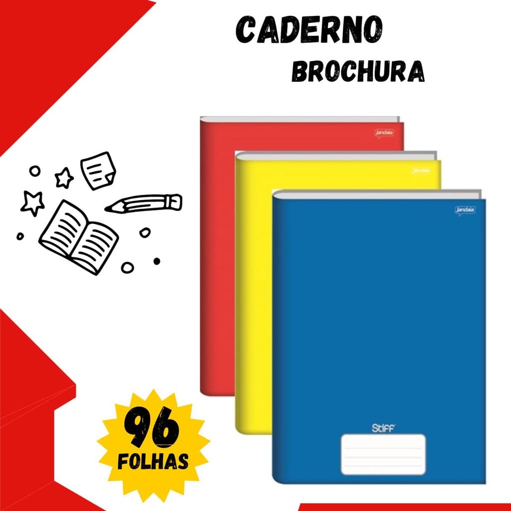 Caderno Capa Dura Brochura 96 Folhas Costurado 1/4 Pequeno