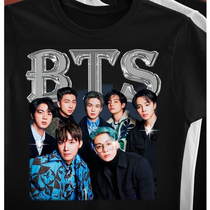 Camiseta BTS Grupo Kpop Algodão Unissex Bangtan pluss g1 ao g5 infantil p ao gg logo nova 2026 turne