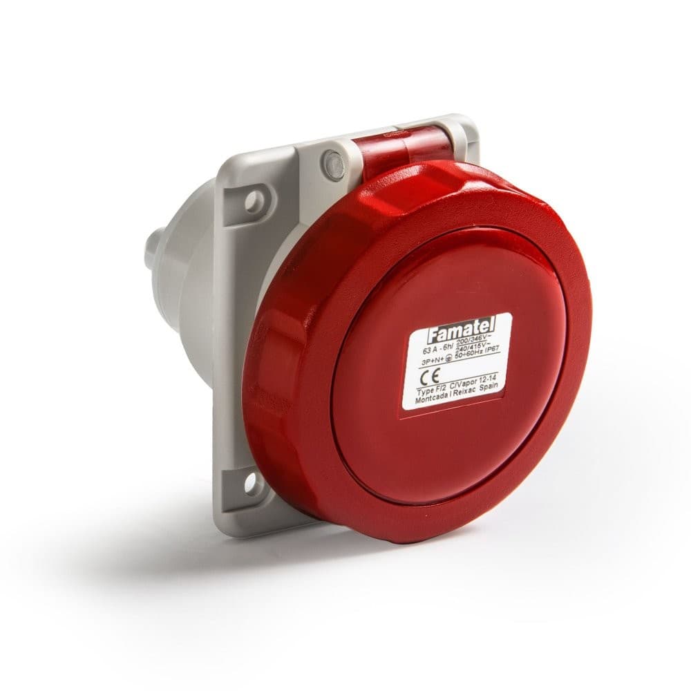 Tomada Embutir 3P+T 32A/440V IP67 3H 24339 - FAMATEL