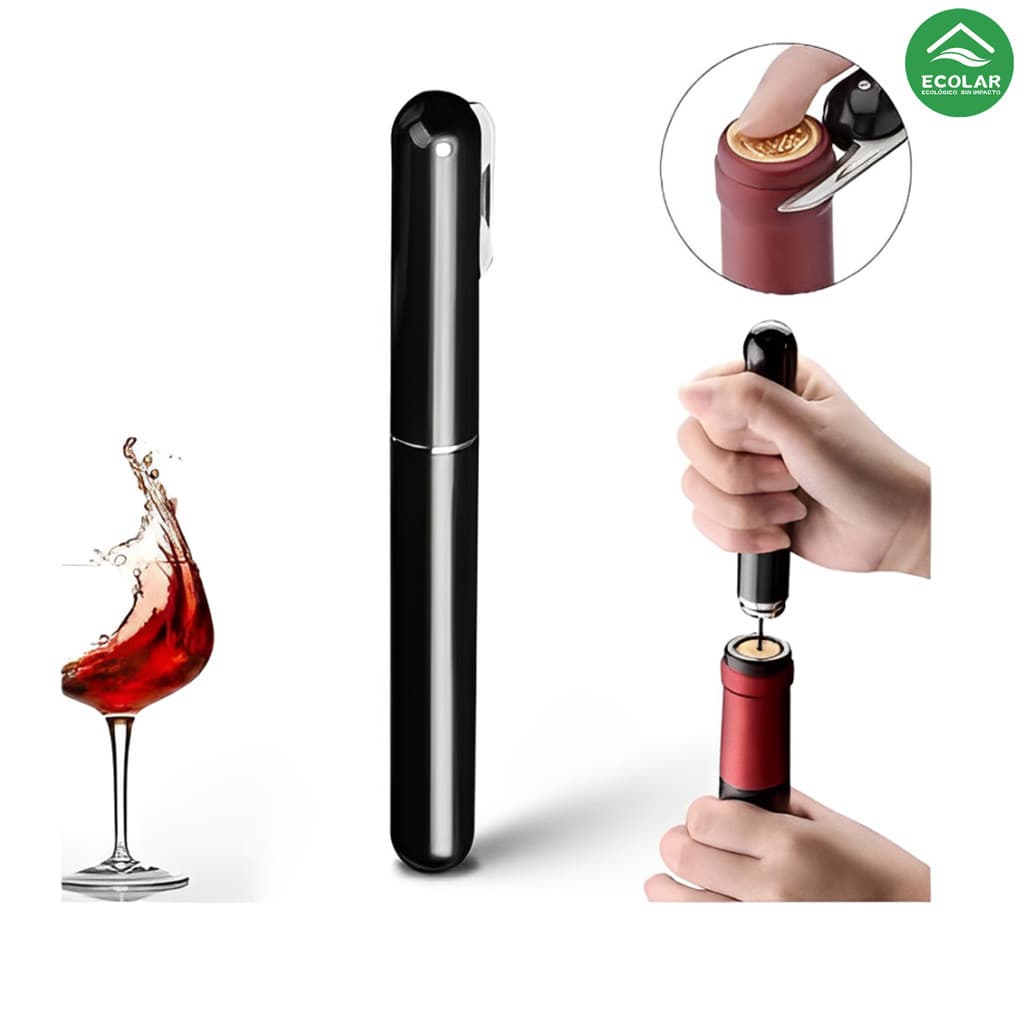 Abridor De Vinho Com Bomba De Ar E Cortador De Folhas : Praticidade Garantida