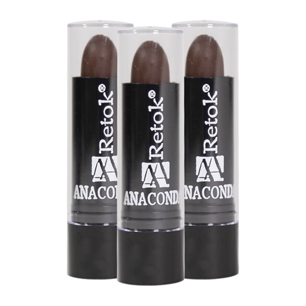 Batom Retoque Castanho Para Cabelos Brancos Anaconda 3UN Retoque Retok Stick 3g