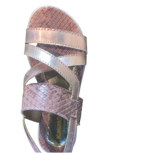 Sandalia Infantil Feminina Rosa Metalizado Kimimo 32