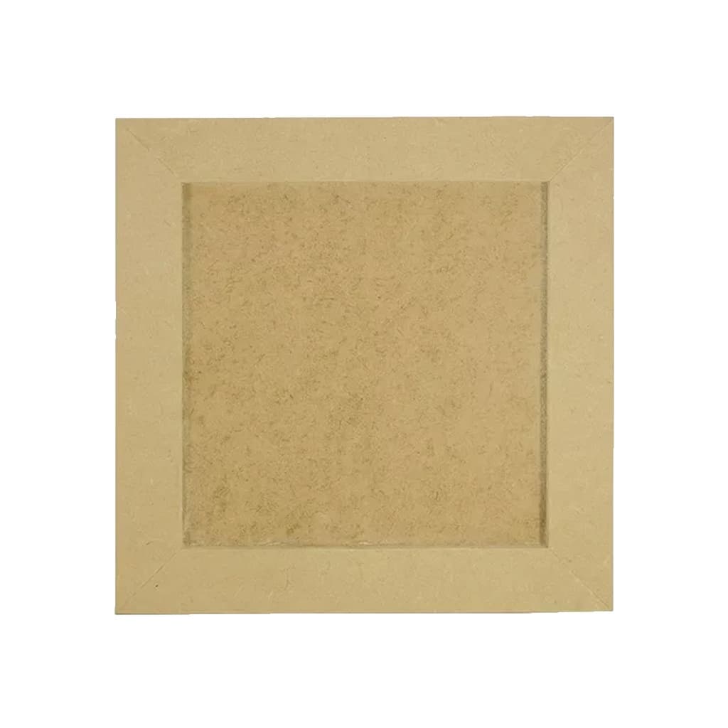 Quadro Moldura C/ Borda Artesanato 25x25 Mdf Madeira