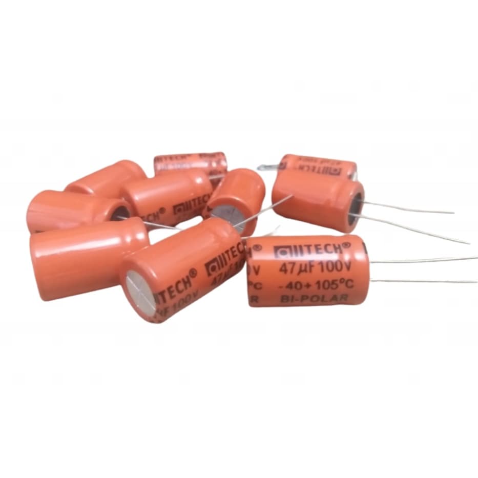 Kit 10 Capacitor Bipolar Eletrolítico 47uf 100v para Corneta