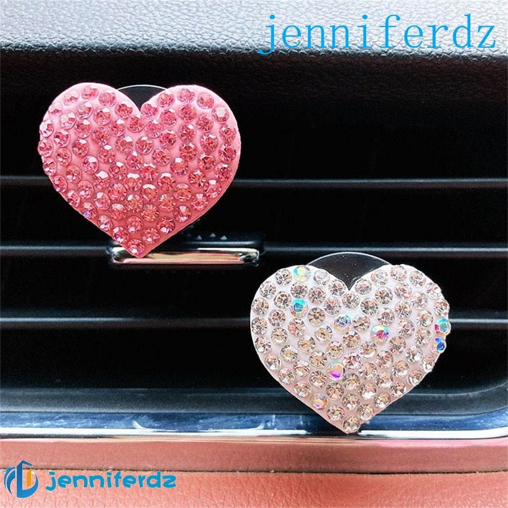 AJENNIFER Auto Clip Criativo Bonito Strass Bling Coração Ornamento Difusor De Aroma De Carro