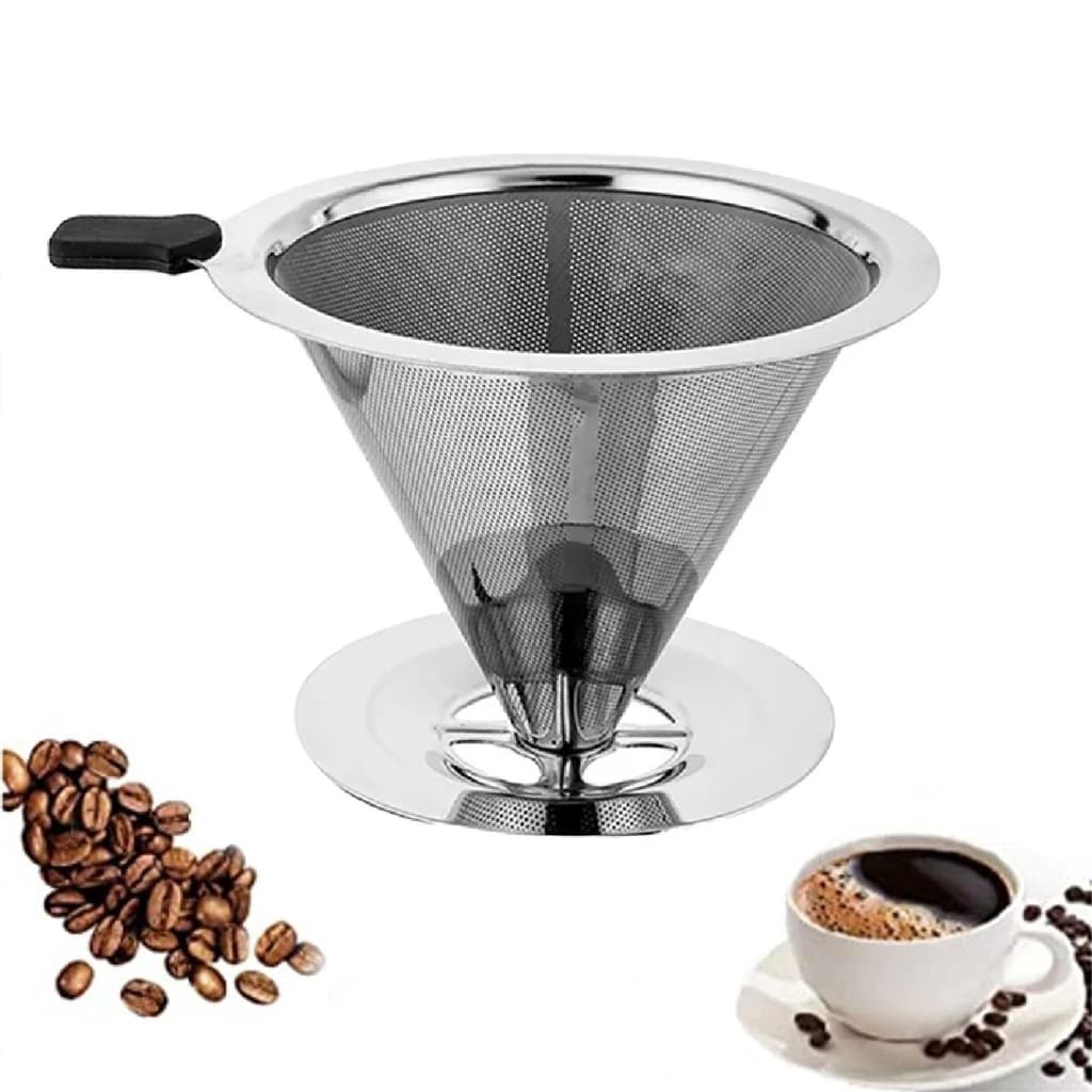 10 Filtro Coador para Café Reutilizável Aço Inox Cafeteira
