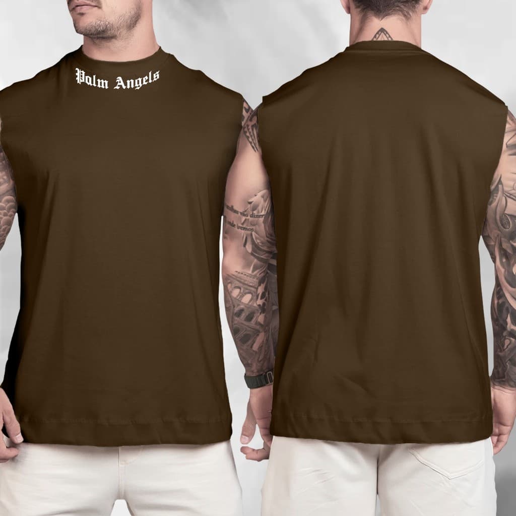 Camiseta Regata Oversized Streetwear 100% Algodão Estampada Palm Angels