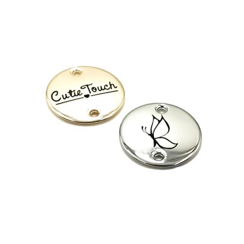 Etiqueta 2x2 cm Tag Personalizada De Metal Com 02 Furos 50 Unidades