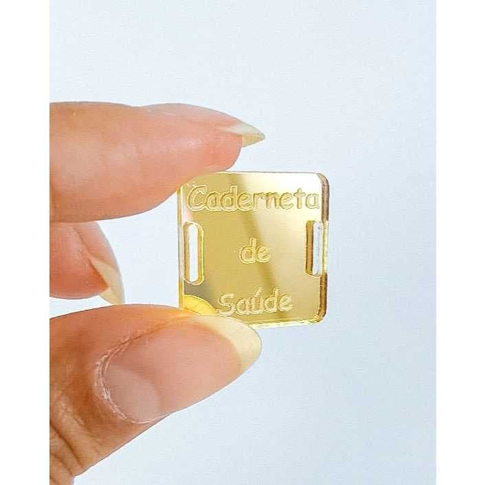 Kit passantes para agenda/caderneta de Saúde em acrilico Dourado