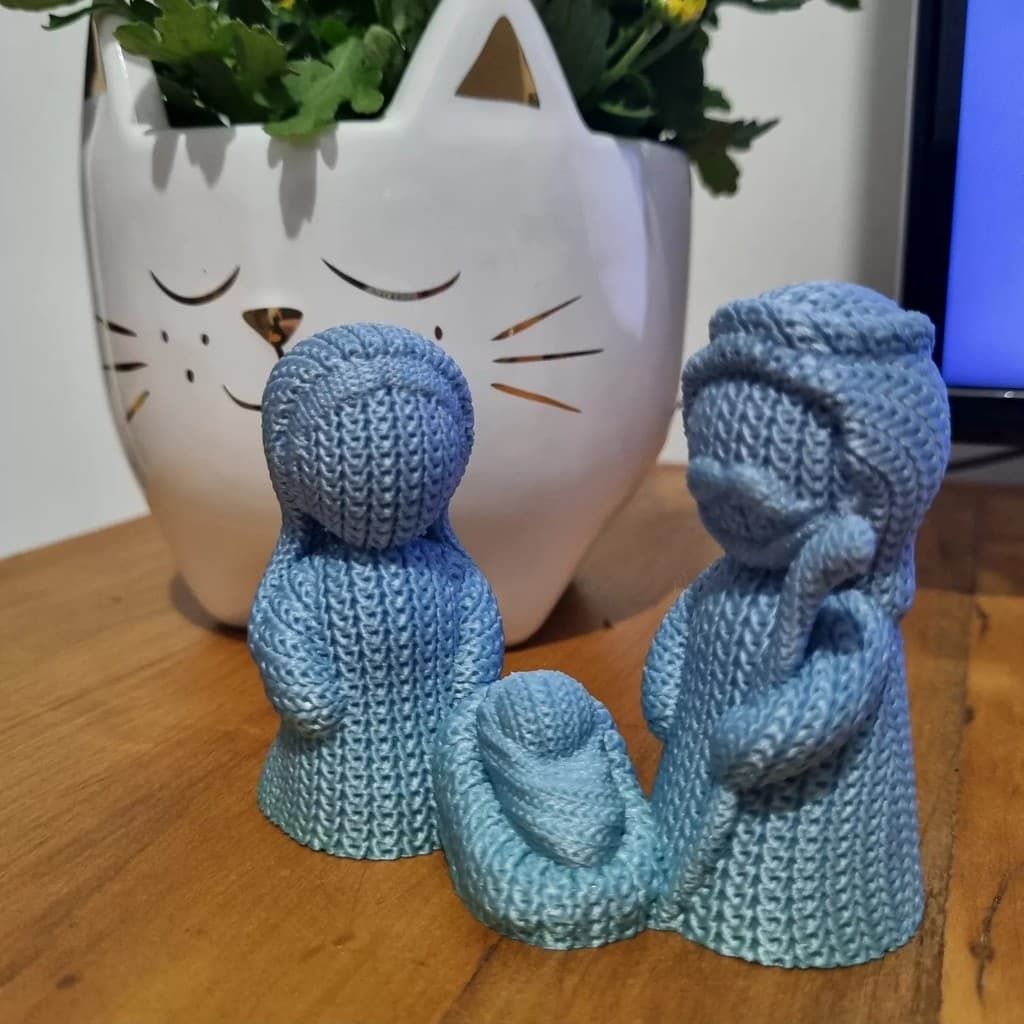 Mini Presépio Natal Plástico Croche Amigurumi Jesus Enfeite