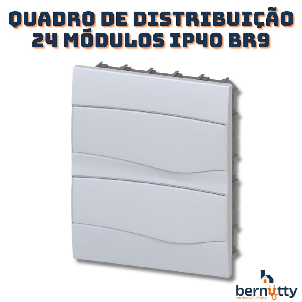 Quadro Distribuição Brum 24 Disjuntores DIN Embutir Slim Antichamas Branco