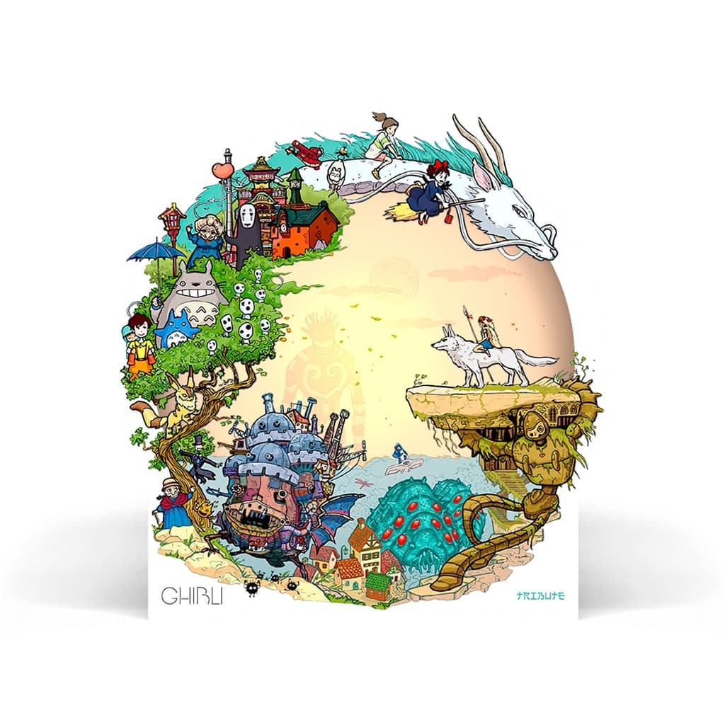 Luminária Circular Studio Ghibli