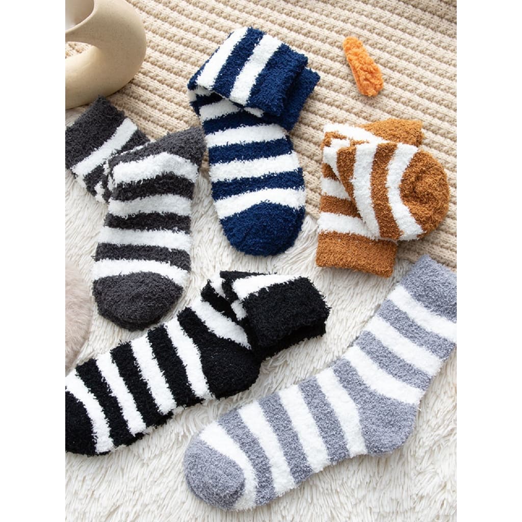 Kit com 5 pares de Meias felpudas cores variadas masculina CAPADOCCI
