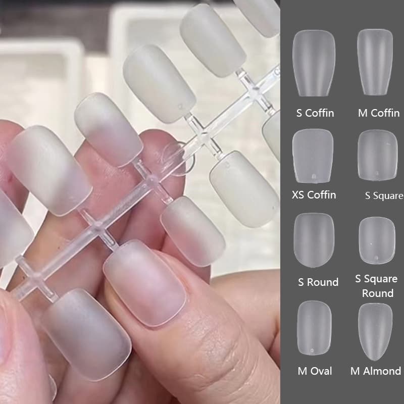120 Pçs Fosco Unhas Falsas Gel Macio Imprensa Em Pontas De Cobertura Completa Amêndoa Oval
