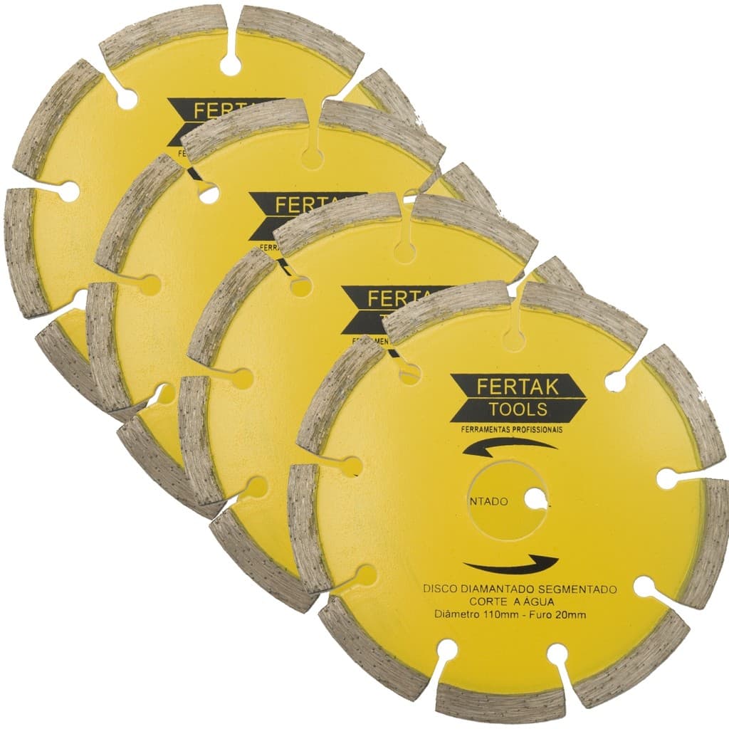 Disco de Corte Para Metal Diamantado Segmentado Corte Preciso 110x20mm | 04 Unidades