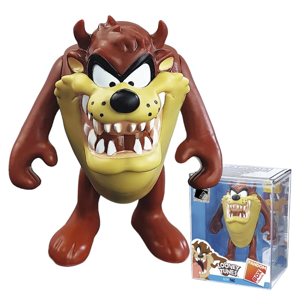 Fandom Box Boneco Miniatura de Vinil Taz Looney Tunes Com Expositor