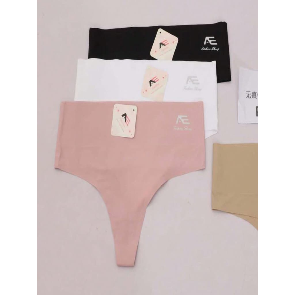 Kit 3 Calcinha Feminina Sem Costura  Fio Cós Alto e Cós Reforçado de 7CM/1008