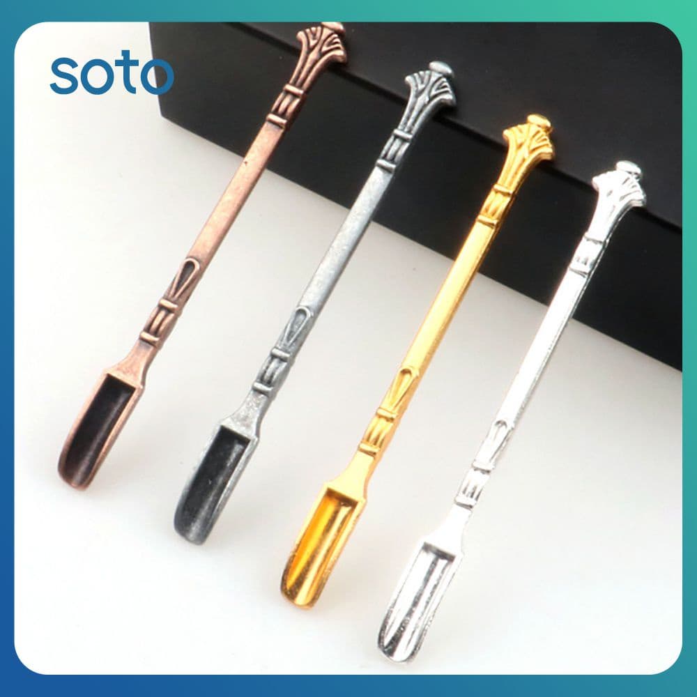 SOTO Colher Especial Mini Colher Para Pó Utensílios De Cozinha Talheres Colher De Chá Pequena Sobremesa Colher De Sal Cor Dourada Pá De Micro Depuração Mini Pá De Metal