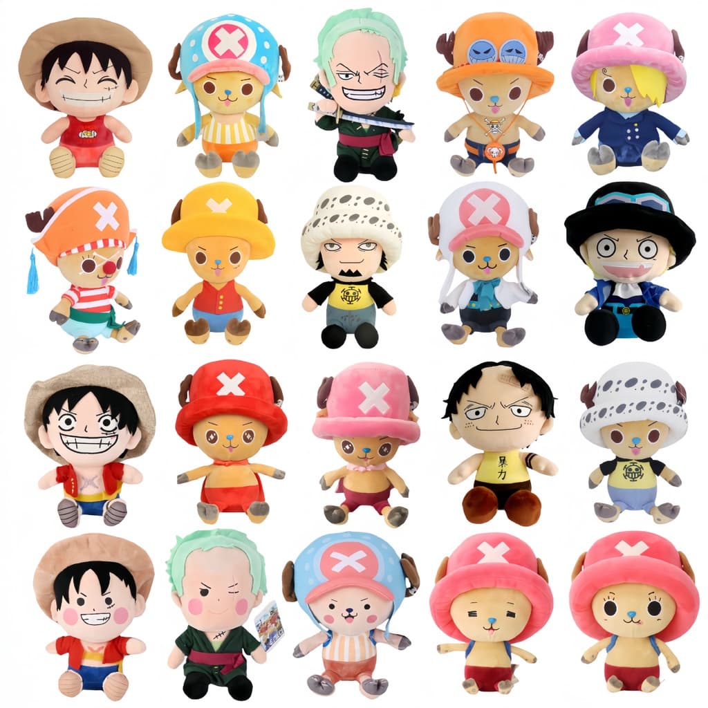 25 centímetros One Piece Anime Luffy Chopper Zoro Boneca De Pelúcia Brinquedo De Desenhos Animados