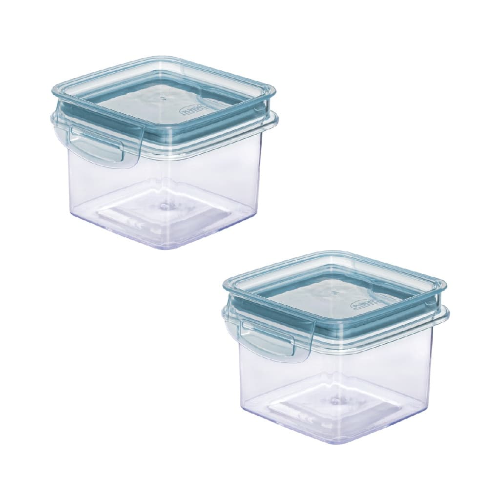 Kit 2 Potes Hermético Organizador Mantimento 380 ml Plasútil